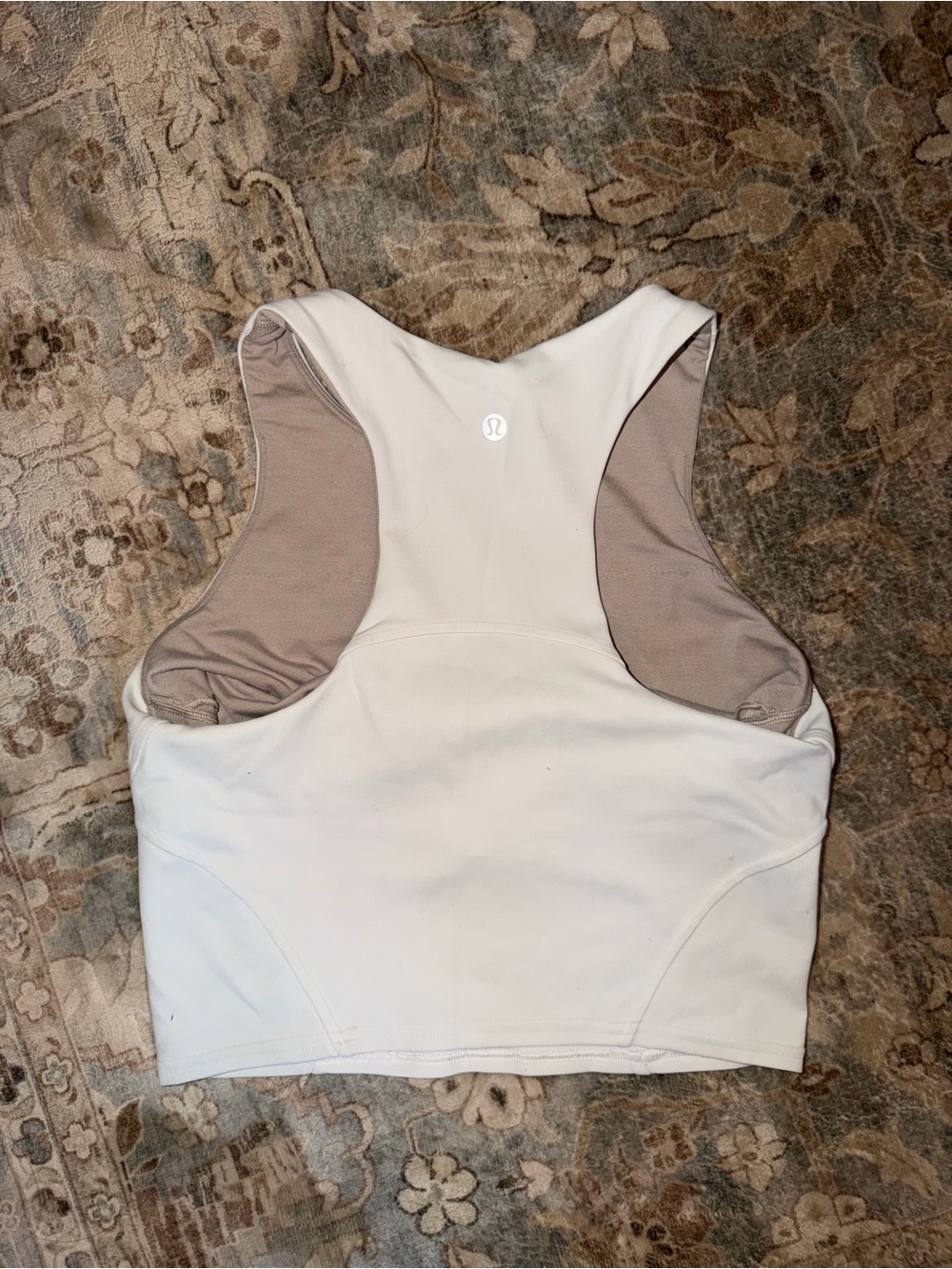 lululemon athletica Cream White Racerback Crop Tank